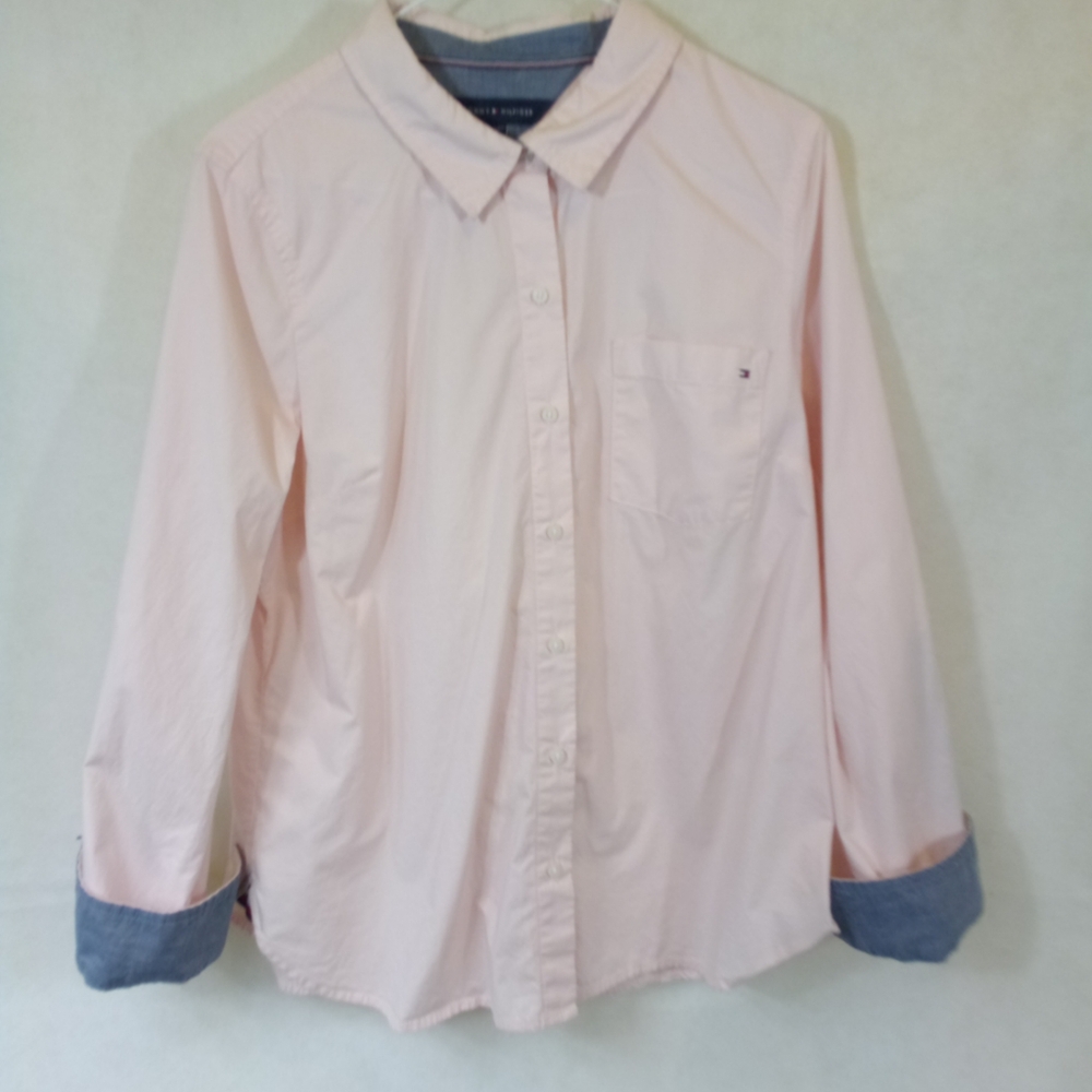 Tommy Hilfiger Pink L/S Button Down Casual Shirt Large